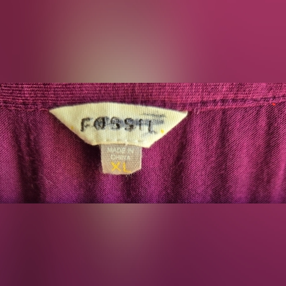 Fossil Women's Magenta Long Sleeve Top XL EUC - Picture 2 of 5